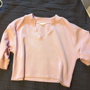 Waffle knit cropped top